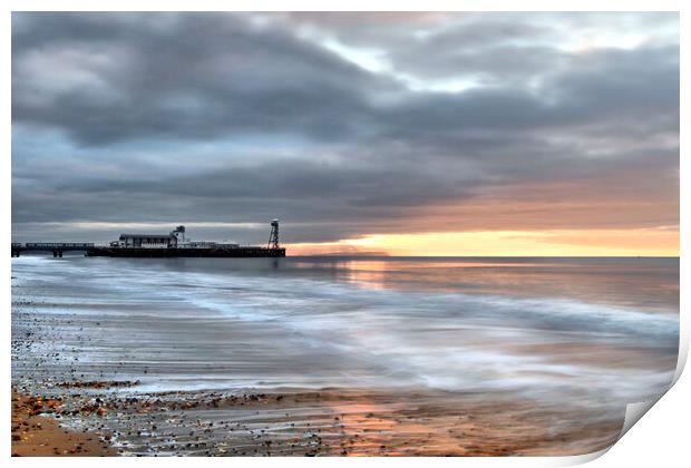Moody Morning at Bournemouth Pier Print by paul cobb