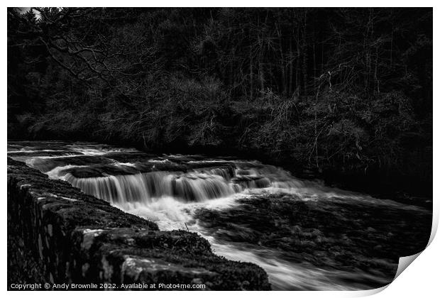 Waterfalls at New Lanark Print by Andy Brownlie