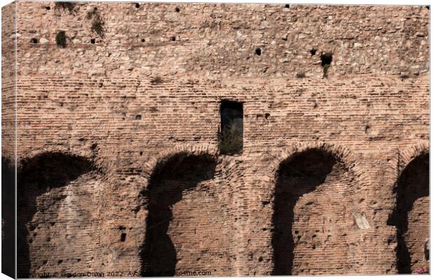Roman viaduct brickwork - Istanbul Canvas Print by Gordon Dixon