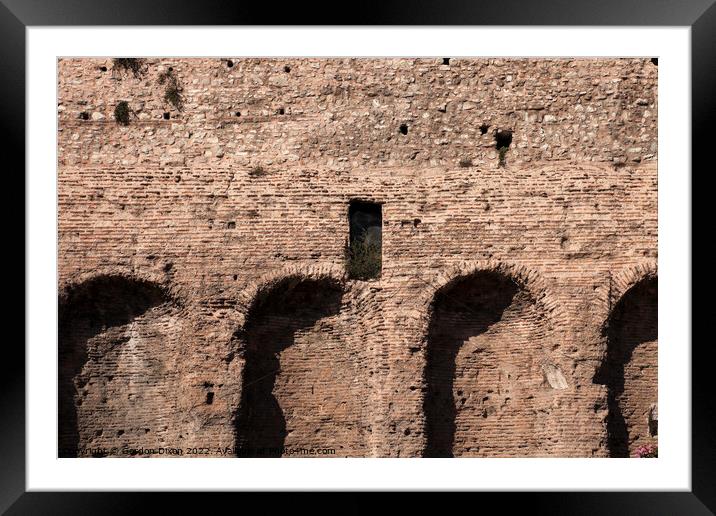 Roman viaduct brickwork - Istanbul Framed Mounted Print by Gordon Dixon