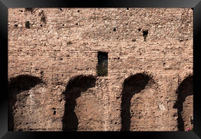 Roman viaduct brickwork - Istanbul Framed Print by Gordon Dixon