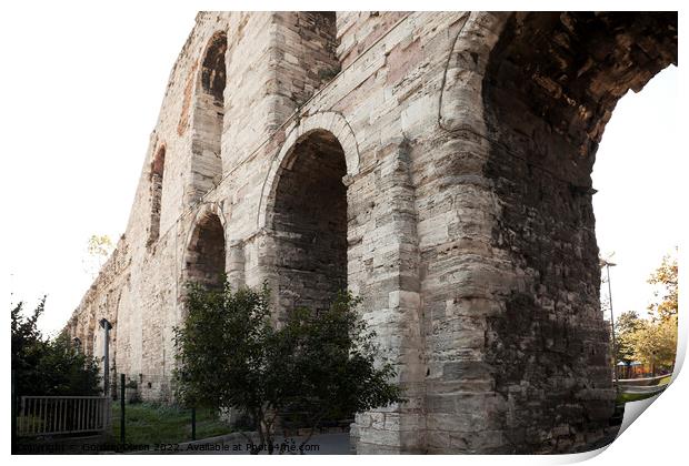 Arches of the Roman Aqueduct, Istanbul Print by Gordon Dixon