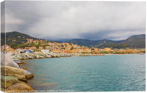 panoramic view of the bay of the city of Varazze,  Canvas Print by daniele mattioda