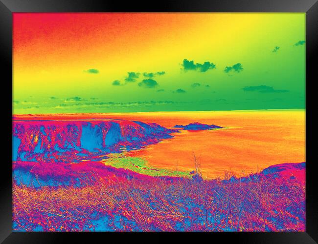 Psychedelic Coastline 2 Framed Print by Matthew Lacey