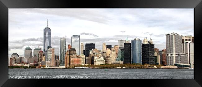 Manhattan Skyline Framed Print by Paul Hopes