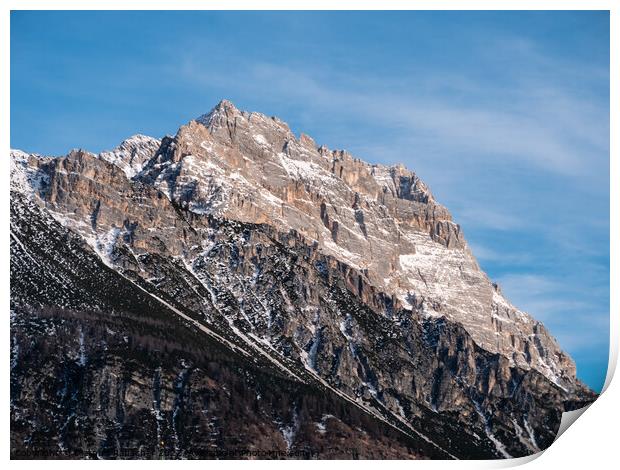 Punta Sorapiss Mountain Peak in Cortina d'Ampezzo, Italy Print by Dietmar Rauscher