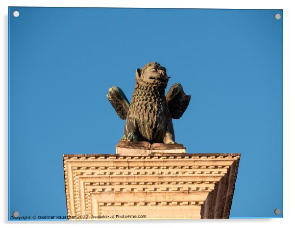 Lion of Venice Sculpture on the Column of Saint Mark in Venice Acrylic by Dietmar Rauscher