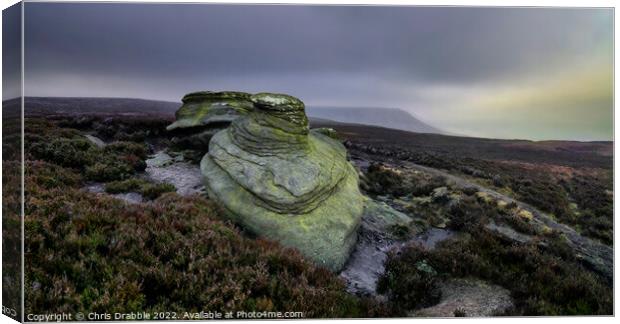 Mad Woman Stone, Kinder Scout Canvas Print by Chris Drabble