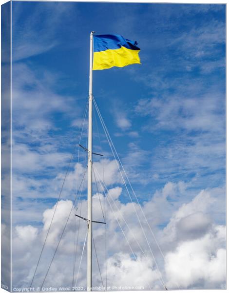 Proudly Soaring Ukrainian Flag Canvas Print by Dudley Wood