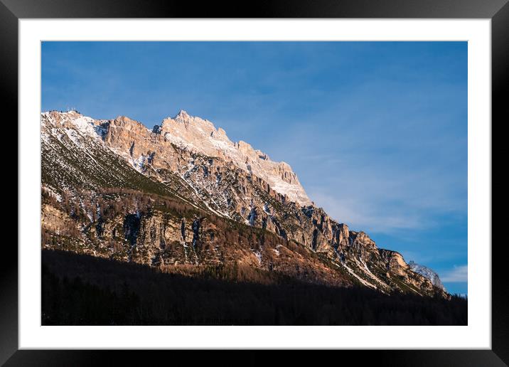 Punta Sorapiss Mountain Peak in Cortina d'Ampezzo, Italy Framed Mounted Print by Dietmar Rauscher