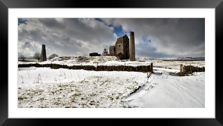 Magpie Mine in Winter Framed Mounted Print by Chris Drabble