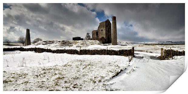 Magpie Mine in Winter Print by Chris Drabble