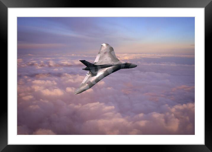 Pink Lady Vulcan Bomber XH558 Framed Mounted Print by J Biggadike