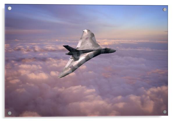 Pink Lady Vulcan Bomber XH558 Acrylic by J Biggadike