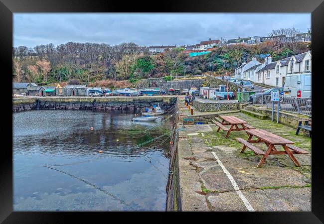 Dunure Harbour View Framed Print by Valerie Paterson
