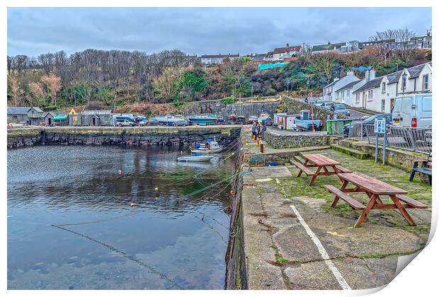Dunure Harbour View Print by Valerie Paterson