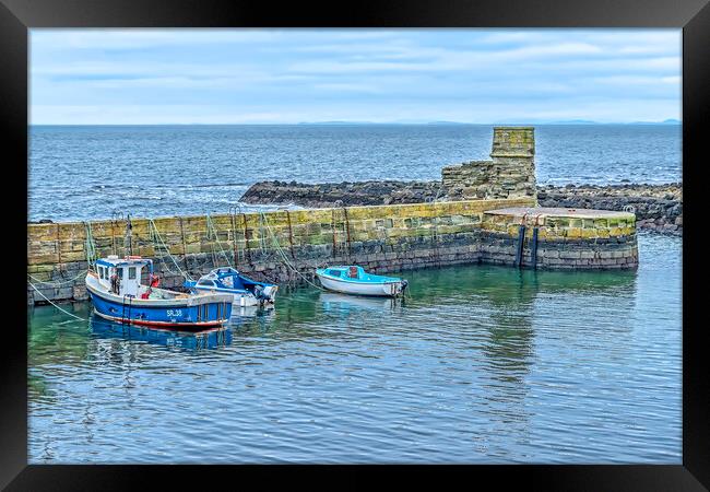 Dunure Harbour  Framed Print by Valerie Paterson