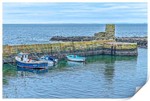 Dunure Harbour  Print by Valerie Paterson