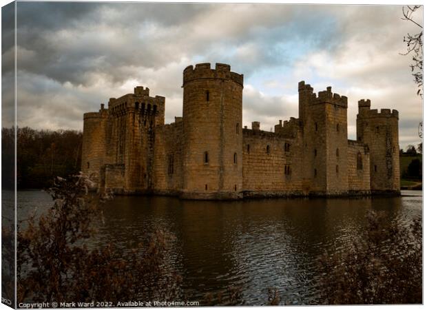 Bodiam Castle in the Evening Canvas Print by Mark Ward