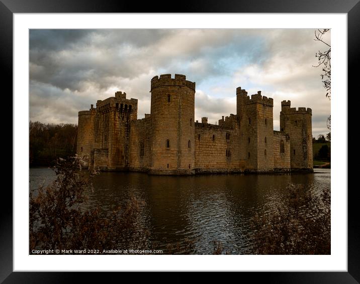 Bodiam Castle in the Evening Framed Mounted Print by Mark Ward