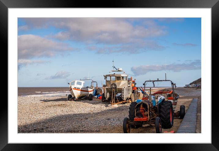 Crab fishing in Cromer, North Norfolk Coast Framed Mounted Print by Chris Yaxley