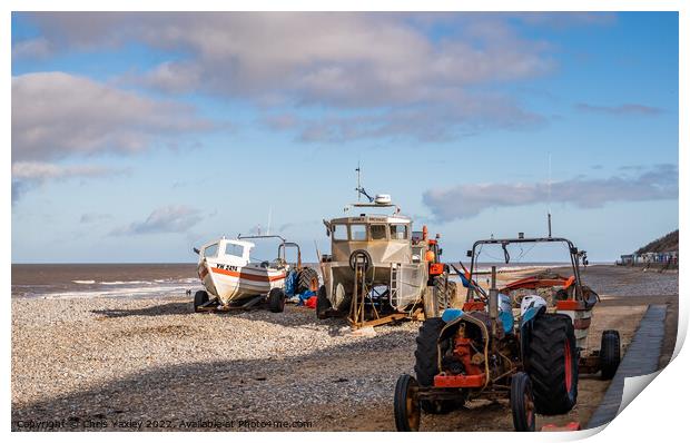Crab fishing in Cromer, North Norfolk Coast Print by Chris Yaxley