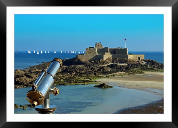Fort National in St Malo Framed Mounted Print by Michael Hopes