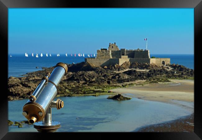 Fort National in St Malo Framed Print by Michael Hopes
