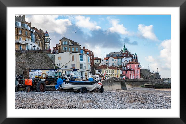 Seaside town of Cromer on the Norfolk coast Framed Mounted Print by Chris Yaxley