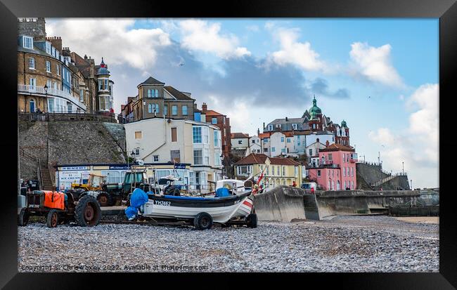 Seaside town of Cromer on the Norfolk coast Framed Print by Chris Yaxley