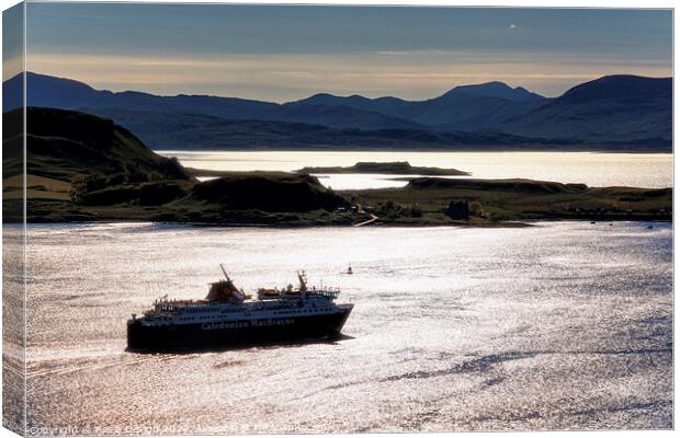 Evening Ferry from Oban to Mull, Scotland Canvas Print by Kasia Design