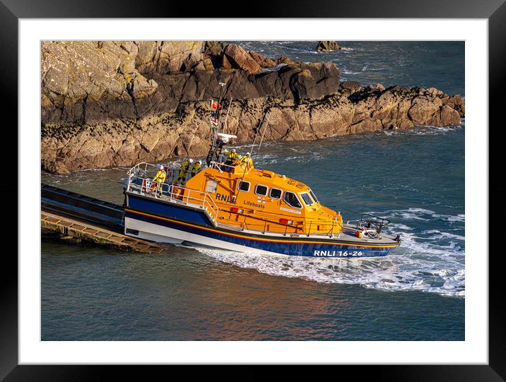 St Justinian's Lifeboat , Pembrokeshire. Framed Mounted Print by Colin Allen