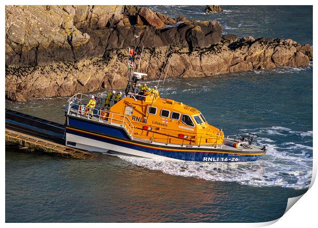 St Justinian's Lifeboat , Pembrokeshire. Print by Colin Allen