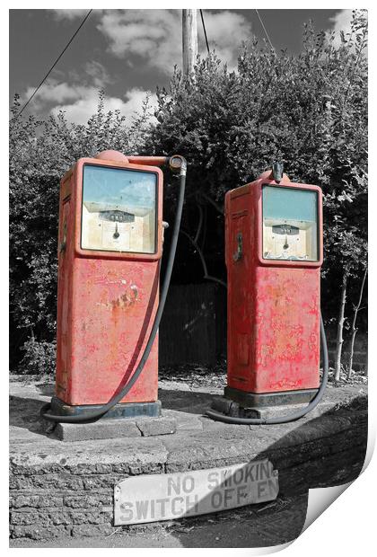Old fashioned Petrol pumps Print by Michael Hopes