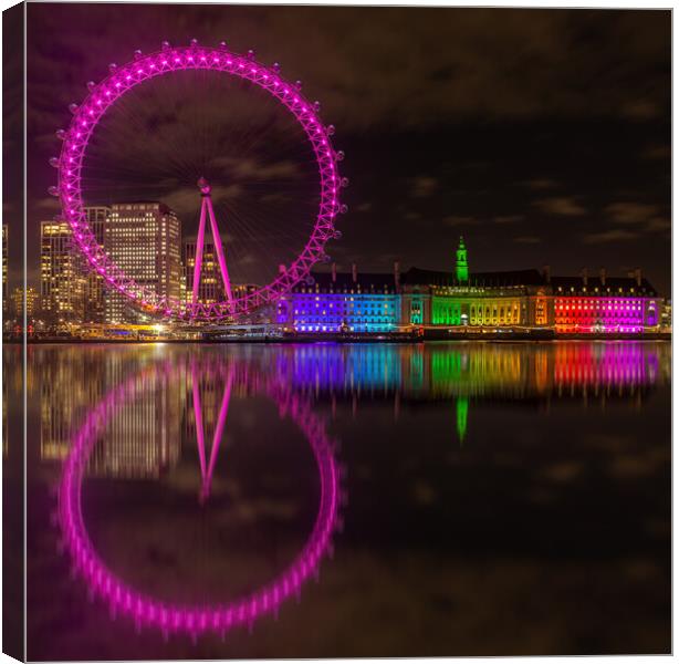 London eye at night Canvas Print by Kevin Winter