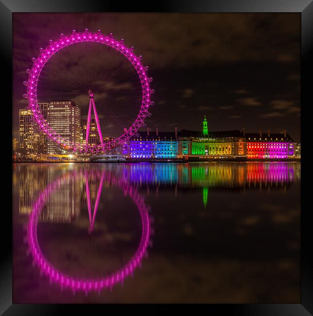 London eye at night Framed Print by Kevin Winter
