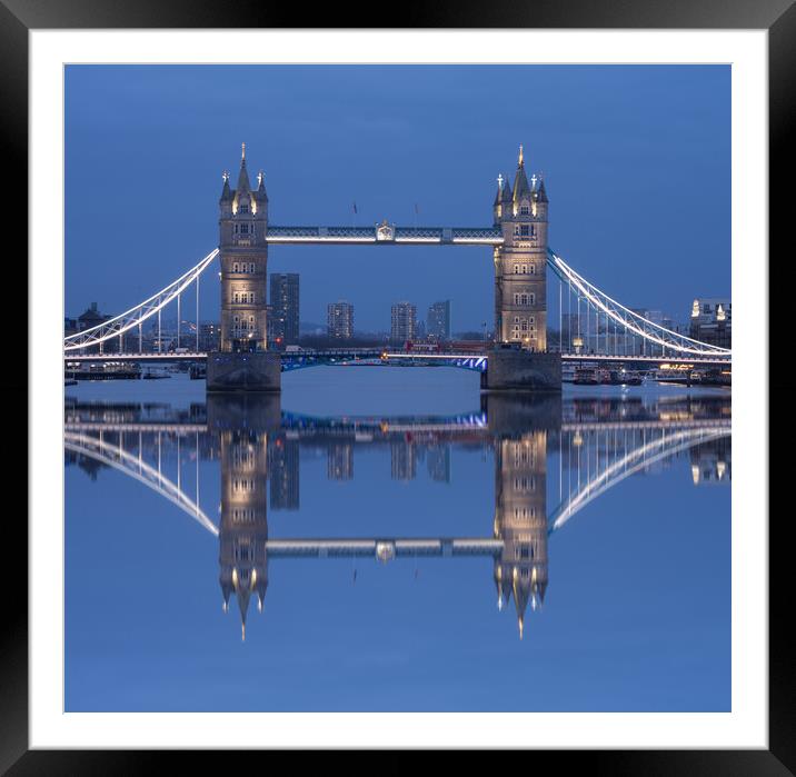 Tower Bridge in the blue hour Framed Mounted Print by Kevin Winter