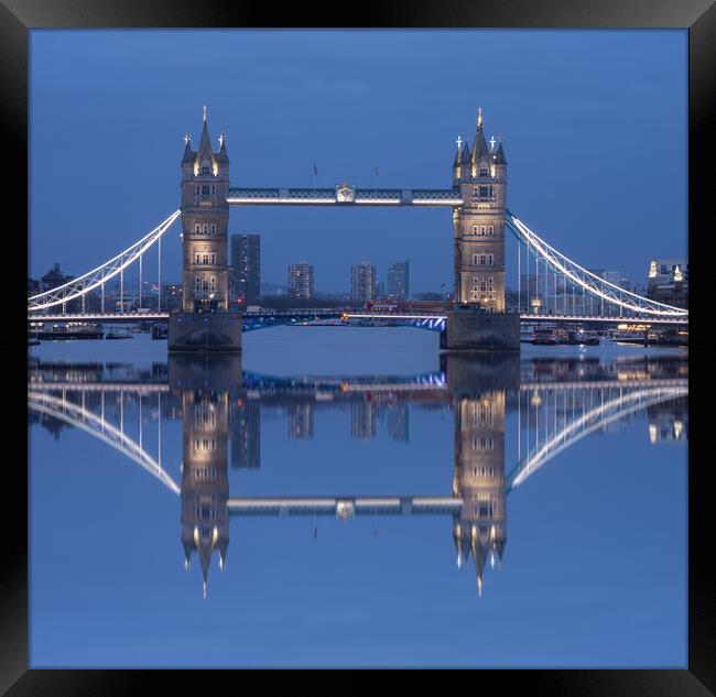 Tower Bridge in the blue hour Framed Print by Kevin Winter