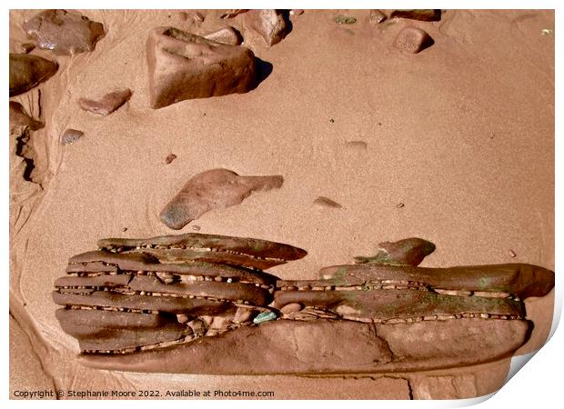 Small rocks on the beach Print by Stephanie Moore