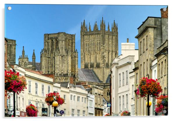 Wells Cathedral Somerset  Acrylic by Alison Chambers