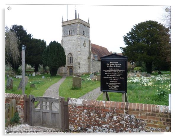 The Parish Church of Bucklebury Acrylic by Peter Hodgson