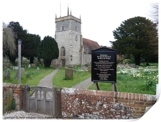 The Parish Church of Bucklebury Print by Peter Hodgson