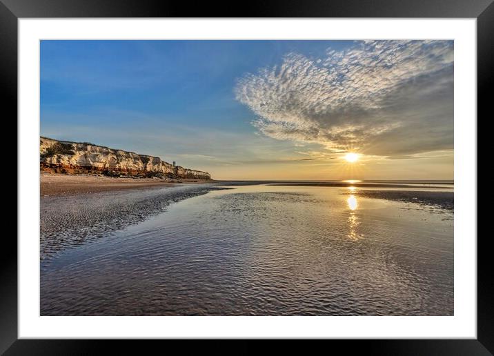 Sunset over Hunstanton beach  Framed Mounted Print by Gary Pearson
