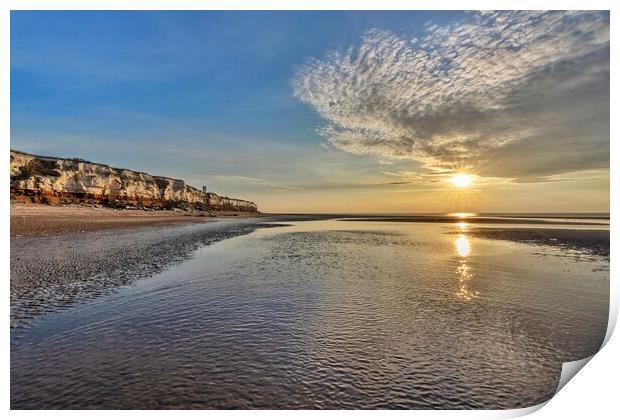 Sunset over Hunstanton beach  Print by Gary Pearson