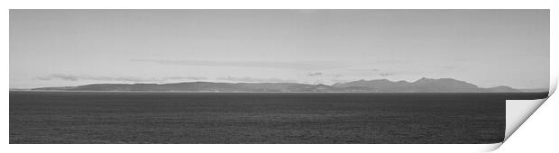 Arran panorama (black&white) Print by Allan Durward Photography