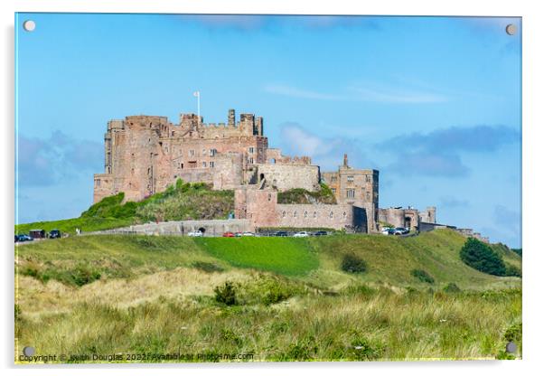 Bamburgh Castle from the South East Acrylic by Keith Douglas