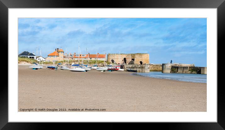 Boats in Beadnell Bay Framed Mounted Print by Keith Douglas