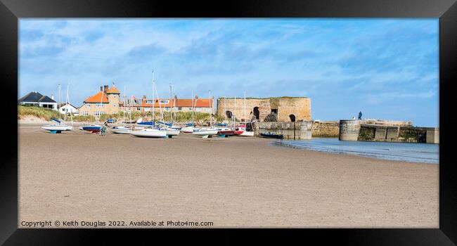 Boats in Beadnell Bay Framed Print by Keith Douglas
