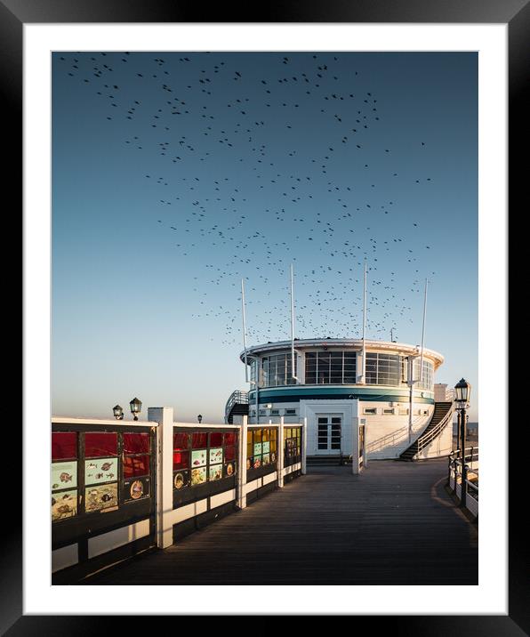 Starlings Over Worthing Pier Framed Mounted Print by Mark Jones