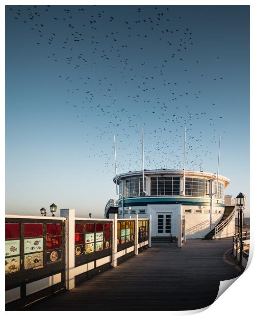 Starlings Over Worthing Pier Print by Mark Jones